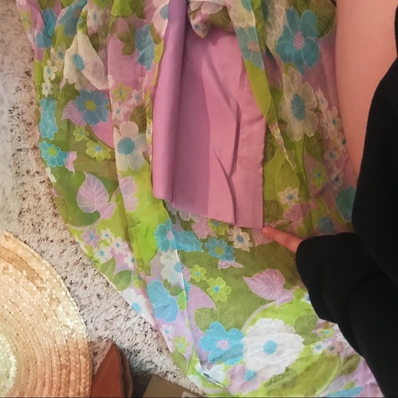 SOLD 70’s Style Bright Floral Disco Maxi Dress - Picture 8 of 8